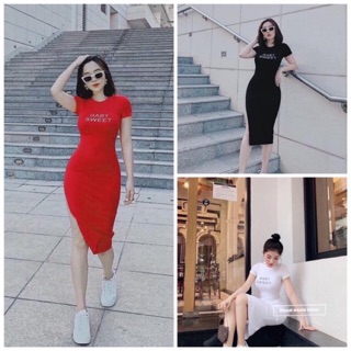 Đầm body xẻ tà baby sweet