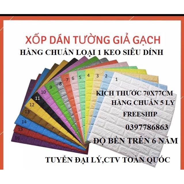 XỐP DÁN TƯỜNG GIẢ GẠCH TIÊU ÂM CÁCH NHIỆT GIÁ RẺ BẮC NINH