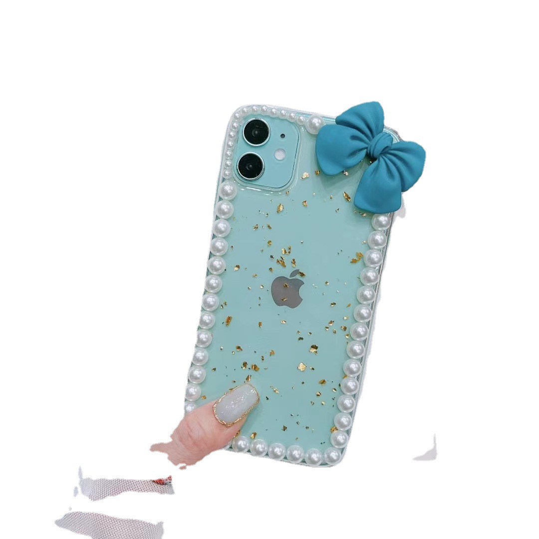 IPhone 12 Promax Korean Fashion Wild Girlie Bow for 12iphone 7 / 8plus Pearl IPhone 11 Case Xsmax Mirror XR / X 11 Promax iPhone 11/8 Plus/12 Mini/7/8/X/XsMax IPhone Case