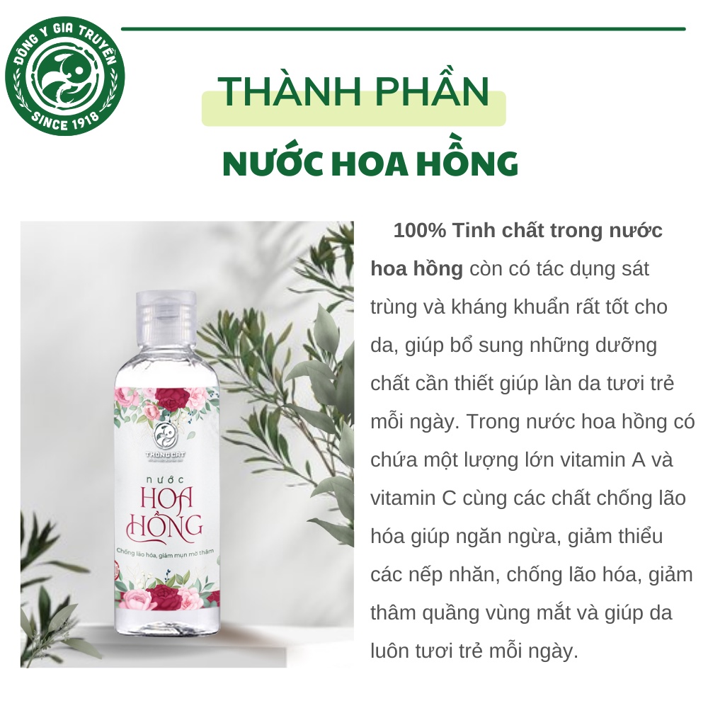 Nước hoa hồng Đông gia truyền Thông Cát- Thành phần thuần khiết, cung cấp độ ẩm cho da