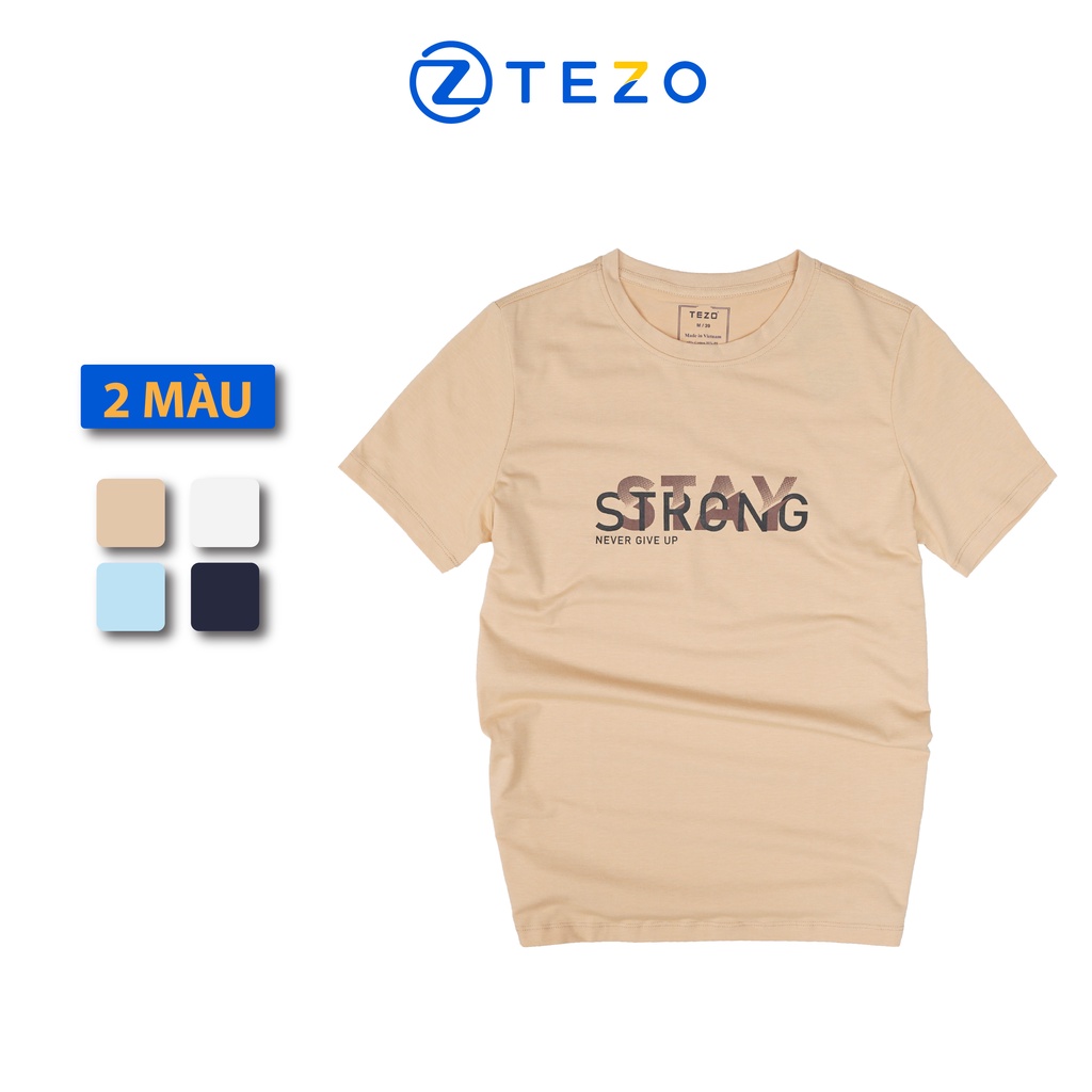 Áo phông nam in ngực STRONG TEZO năng động thể thao 2203APOT11
