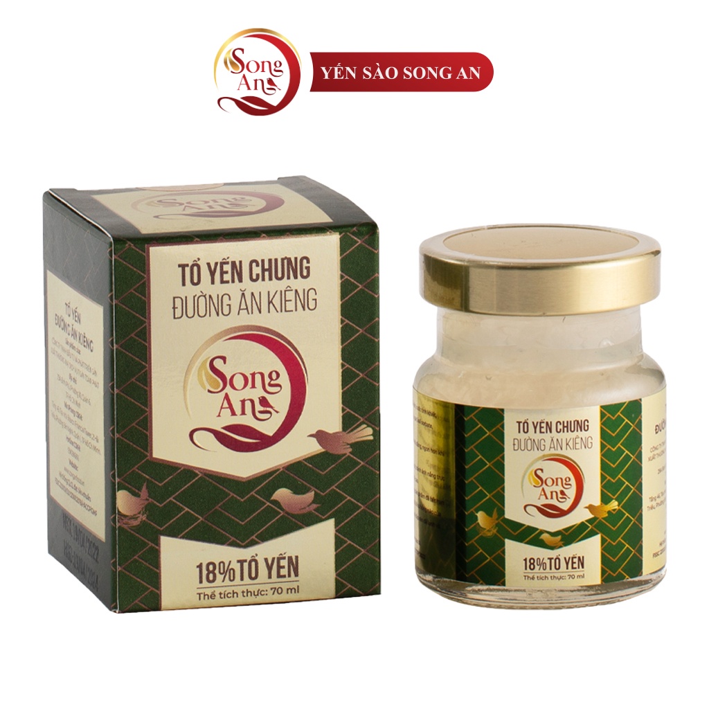 Yến chưng sẵn đường ăn kiêng Song An Food hũ 70ml bổ sung dưỡng chất hỗ trợ quá trình giảm cân