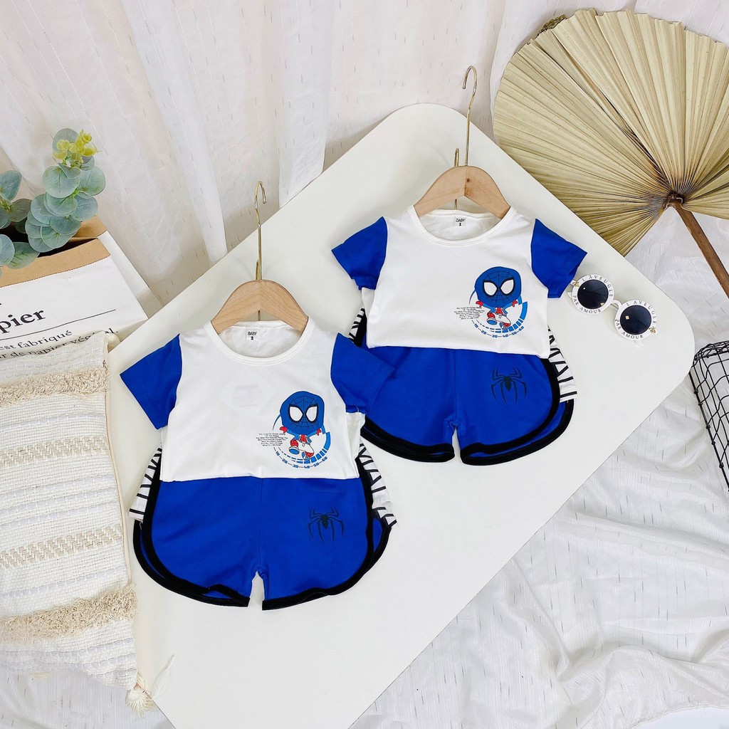 Bộ Quần Áo Siêu Anh Hùng Bé Trai Chất Liệu Cotton Chất Siêu Đẹp-sản phẩm mới nhất mùa hè này-dành cho các bé từ 8-18kg