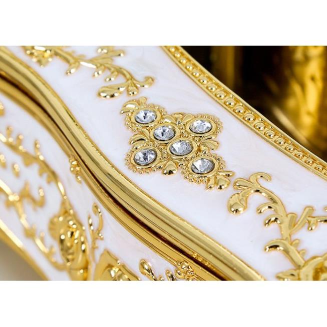 Hộp giấy TÂN CỔ ĐIỂN chất liệu hợp kim kẽm điểm vàng bọc sứ cao cấp KG2vang