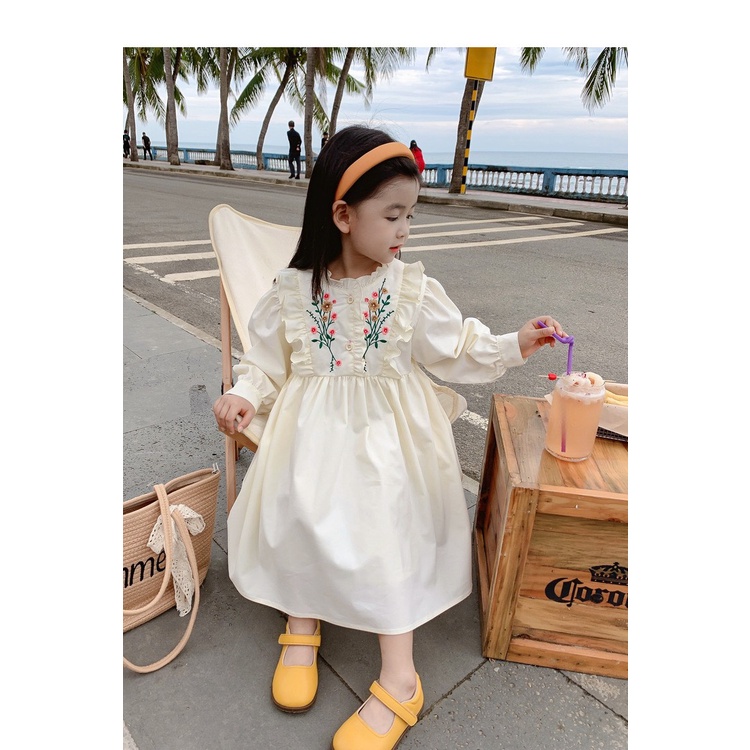 Váy cổ tàu tay chun cho bé xịn xò từ 8-20kg