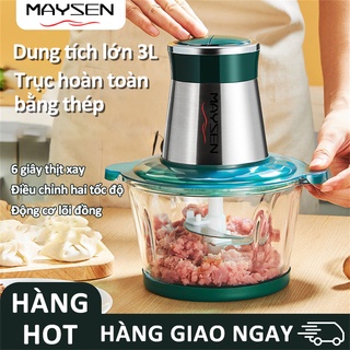 2L Máy Xay Sinh Tố Thịt Trộn Thực Phẩm Rau củ quả, Cối thủy tinh chịu nhiệt cao cấp