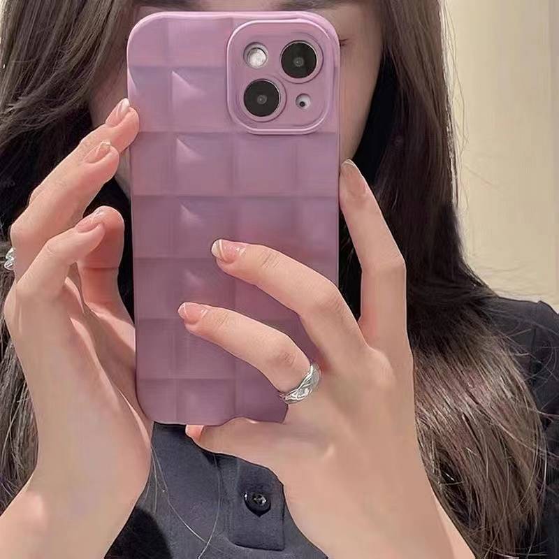 Ốp điện thoại kẻ ô vuông đơn giản phổ biến thích hợp cho Iphone13pro14max Apple 12 11 Xrxs 7p8p xQMD