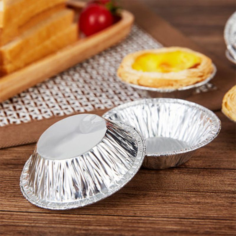 Set 250 khuôn giấy nhôm làm bánh tart trứng dùng một lần tiện lợi