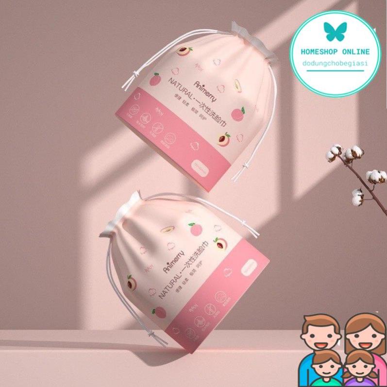 Khăn lau mặt khô tẩy trang đa năng YAGOONA cotton cao cấp YGN01 túi hồng Giá Sỉ Home Shop Online