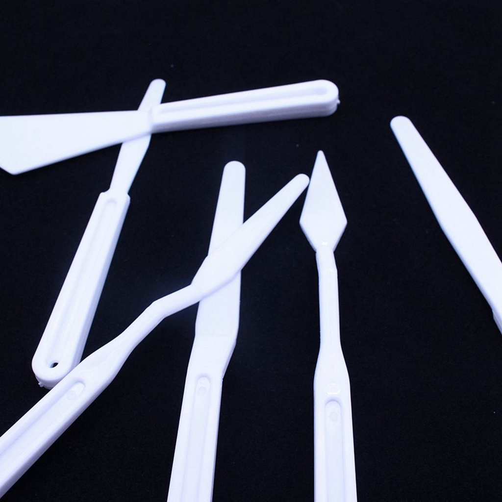 Bộ 6 Dụng Cụ Trộn Màu Vẽ Tranh Sơn Dầu Bằng Nhựa Acrylic Nhiều Màu Sắc Diy