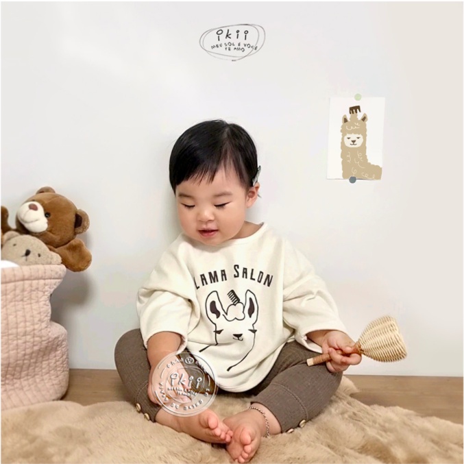 Áo phông Hàn Quốc cho bé - hoạ tiết lạc đà - ikii Llama