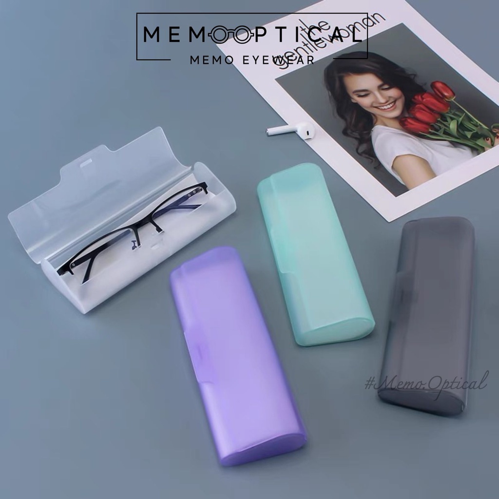 Hộp đựng kính đơn giản và trong suốt, hộp đựng mắt kính siêu nhẹ chống va đập Memo Optical