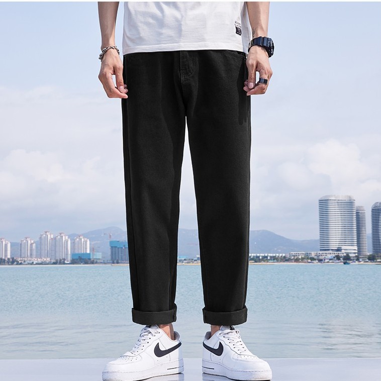 Quan Jean Nam Đen Trơn Đ-09 Baggy Ống Đứng tại Baggy Store 88