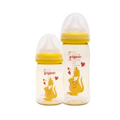 Bình sữa Pigeon cổ rộng PPSU 160ml 240ml kèm núm siêu mềm plus, nội địa nhật, phiên bản giới hạn, nhập khẩu chính hãng