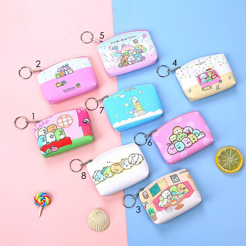 Ví Đựng Tiền Xu Có Khóa Kéo Họa Tiết Hoạt Hình Sumikko Gurashi