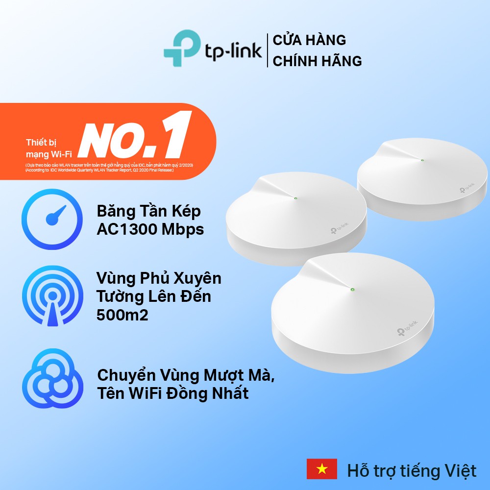 [Mã ELACE06 giảm 10% đơn 300K] [Hỏa Tốc] Hệ Thống WiFi Mesh TP-Link Deco M5 Chuẩn AC 1300Mbps Dành Cho Gia đình