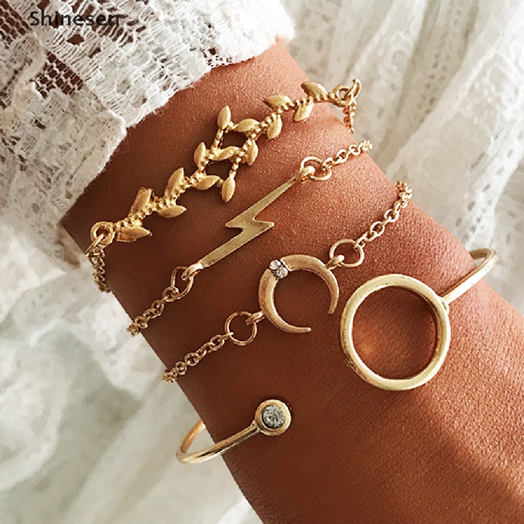 Set 4 vòng tay phong cách Boho thời trang cho nữ