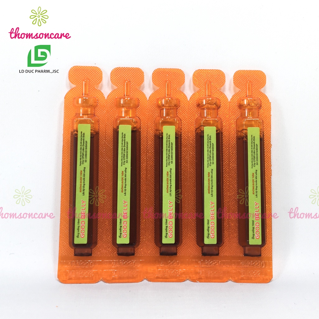 Siro giảm táo bón, nhuận tràng từ chất xơ Inulin và thảo dược Good Belly Hộp 20 ống uống cho trẻ em và người lớn
