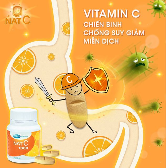 Viên Uống Bổ Sung Vitamin C Tăng Cường Đề Kháng, Nâng Cao Sức Khỏe Nat C 1000mg Hộp 30 Viên | Thế Giới Skin Care