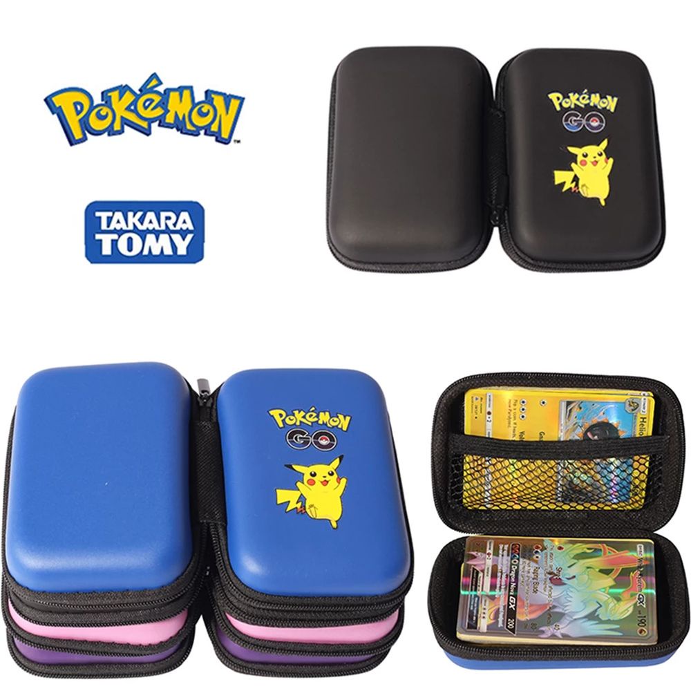 VANES1 Gx MEGA Cards Pokemon Cards Holder Game Cards Album Game Cards Holder Pikachu Cards Album Pokemons Toys Data Cable Case Earphone Storage Box Hard Case Pikachu Game Cards Collection Box Game Cards Book/Multicolor