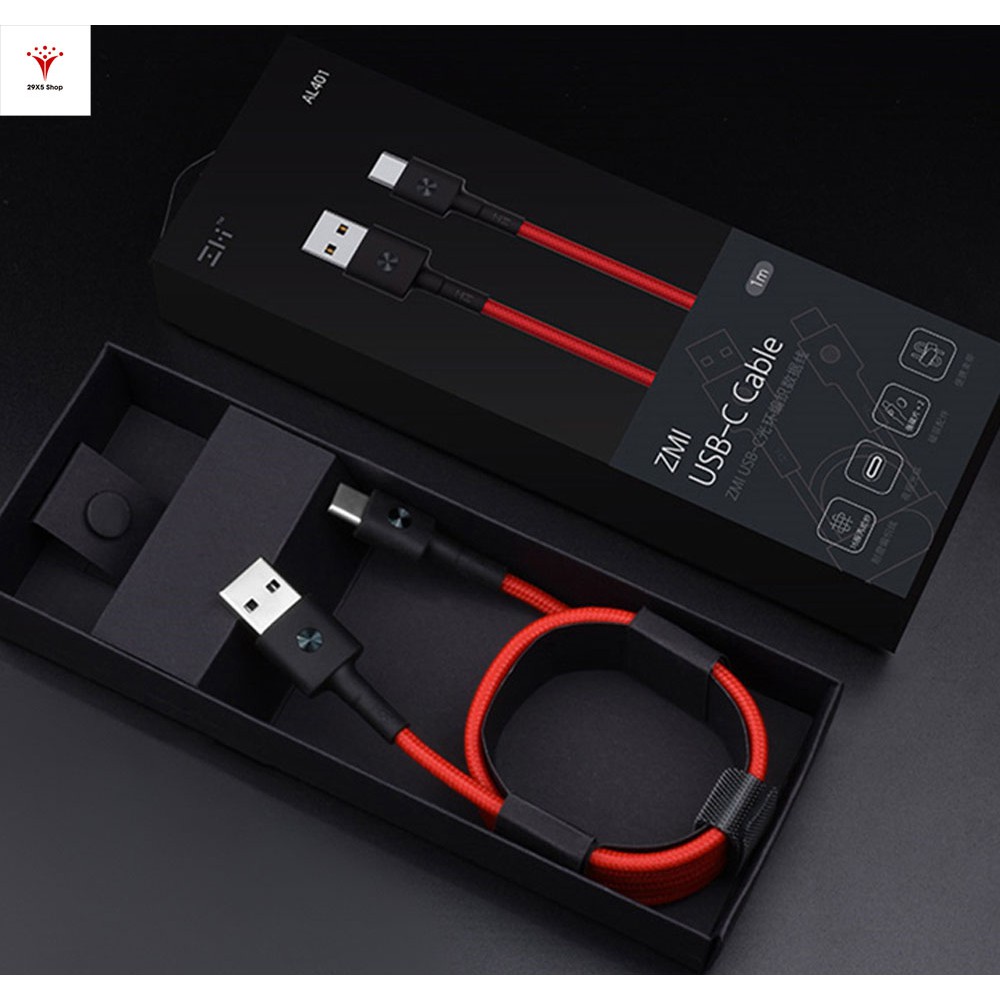 Cáp USB Type C bọc sợi Kevlar Xiaomi ZMI AL411/AL401 30cm/100cm Đen - 29x5Shop