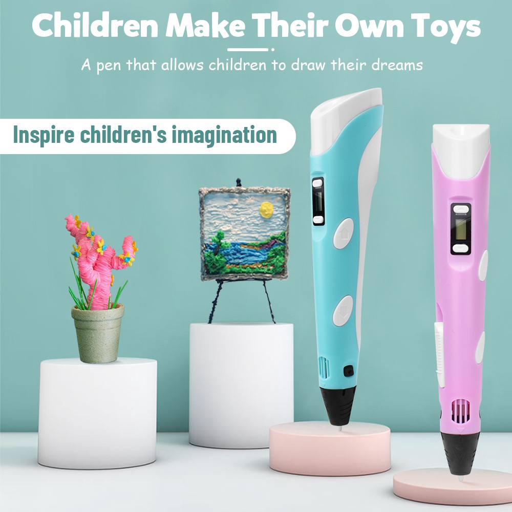 HDY Bút Vẽ 3D Sợi Filament PLA Màn Hình Kỹ Thuật Số Nhiệt Độ Cao Thông Minh Kids DIY Educational Toys Birthday Gifts