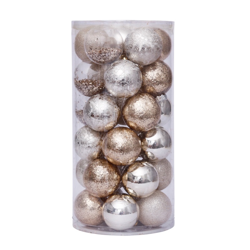 Set 30 quả cầu trong suốt 6cm dùng để trang trí cây thông giáng sinh