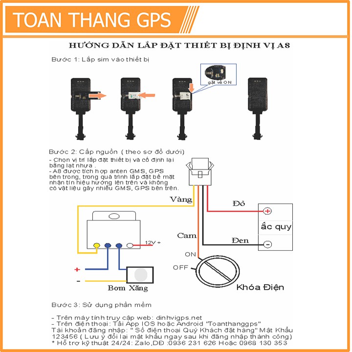 Định vị xe máy tắt máy từ xa A8 pro