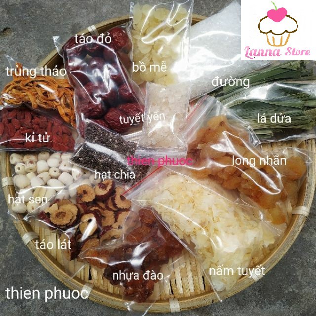 CHÈ DƯỠNG NHAN TUYẾT YẾN NHỰA ĐÀO 12 VỊ (10 chai 330ml) - 400gram