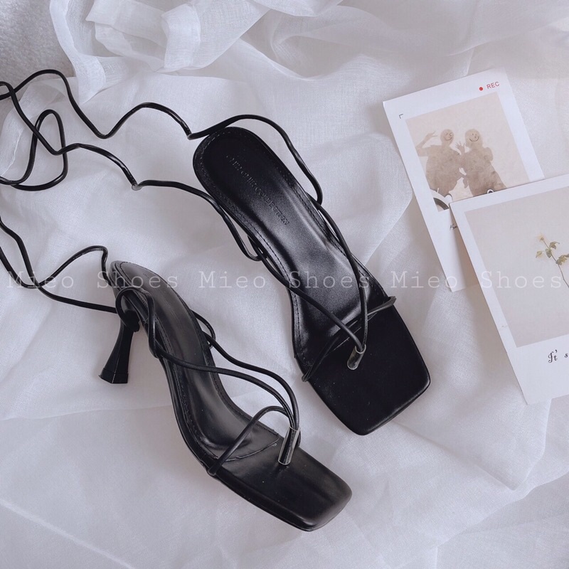 SANDAL CAO GÓT NHỌN DÂY BUỘT CAO KẸP QUAI NGANG MIEOSHOES ( G703 G704 )