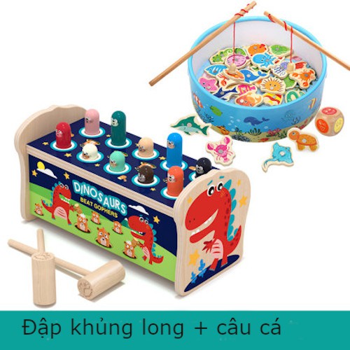 Đồ chơi đập chuột bằng gỗ cho bé, đồ chơi giáo dục sớm trẻ em 1- 3 tuổi