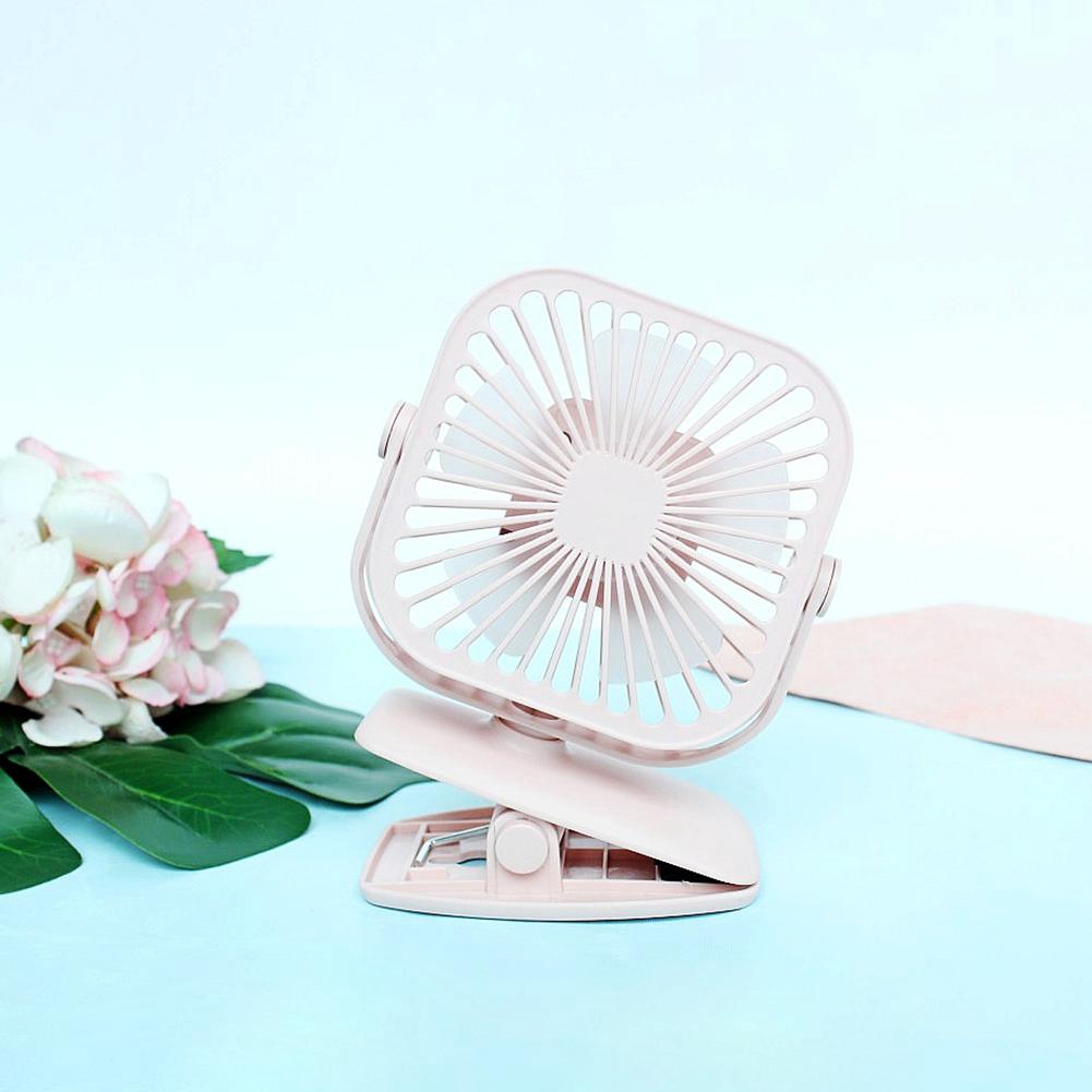 Quạt sạc USB mini hình vuông có kẹp tiện lợi