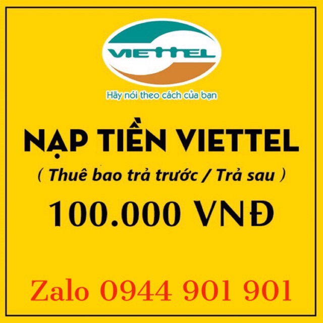 Thẻ Cào Viettel 100K