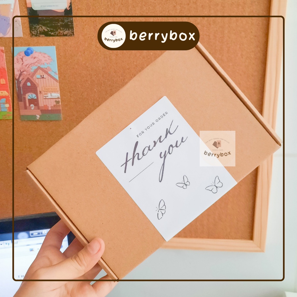 Berry | Set 50 tem nhãn dán BF, sticker niêm phong có keo dán túi giấy, thùng carton, gói hàng