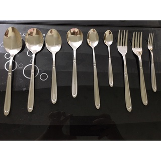 Thìa,dĩa inox tem xanh