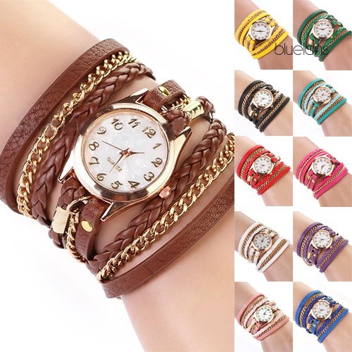 Đồng Hồ Dây Da Giả Đa LớP KiểU DáNg Vintage Cho Nữ