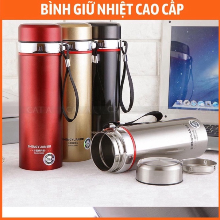 Bình giữ nhiệt cao cấp 1000 ml có nắp lọc trà - Bình nước giữ nhiệt tiện lợi lõi inox 304 không gỉ, giữ nước ấm tốt A32