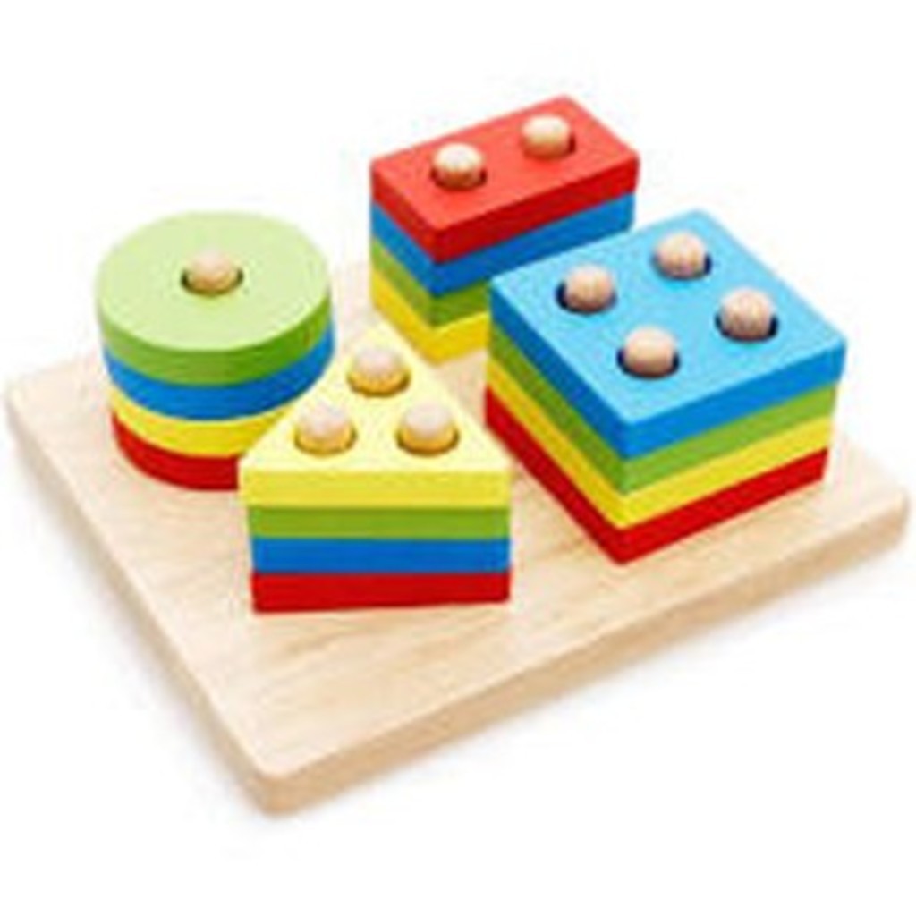 Đồ chơi thả hình 4 trụ gỗ montessori cho bé (Hàng sẵn)