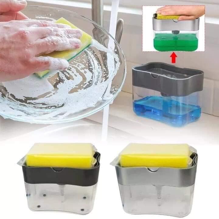 Hộp Đựng Nước Rửa Chén Tạo Bọt Thông Minh Kèm Miếng Bọt Biển