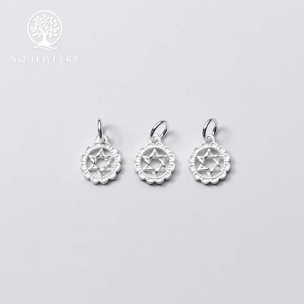 Charm bạc tròn ngôi sao treo - NQ Jewelry