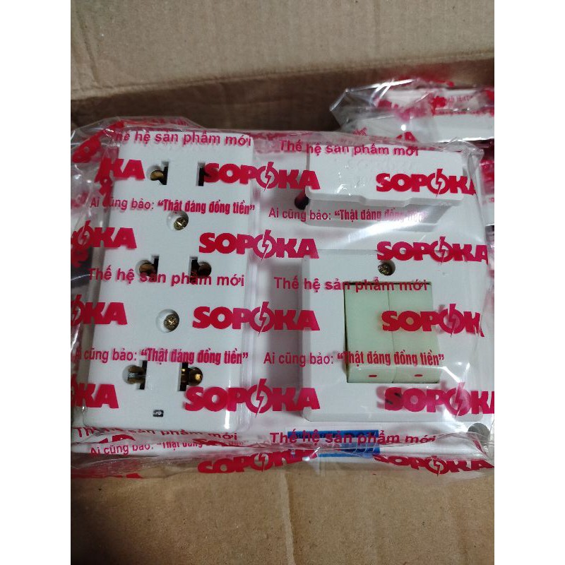 Bảng điện làm sẵn Sopoka  3 ổ cắm- 2 công tắc