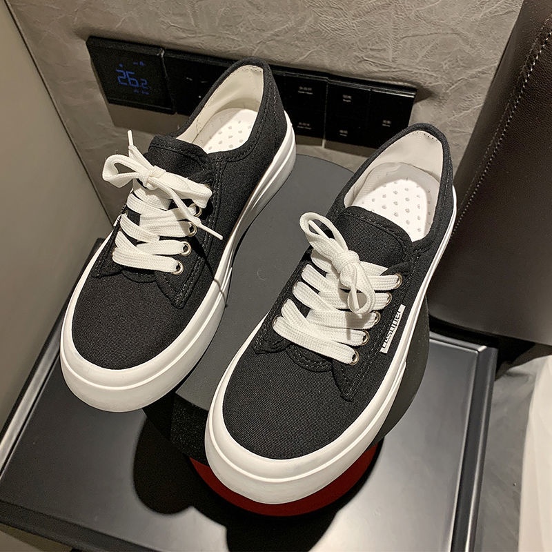 Hàng Có Sẵn Bán Chạy~ Giày Bánh Mì Vải Bạt Đế Dày Thoáng Khí Phong Cách Mùa Hè Năm 2021 Thoáng Khí Cho Nữ