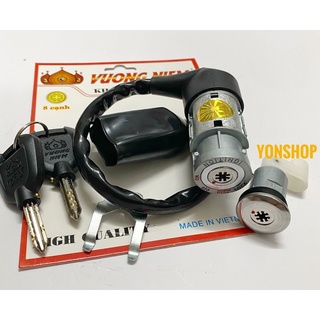 Bộ Ổ Khoá Xe Wave Nhỏ Chìa 6 - 8 Cạnh Chống Trộm Hiệu VƯƠNG NIỆM