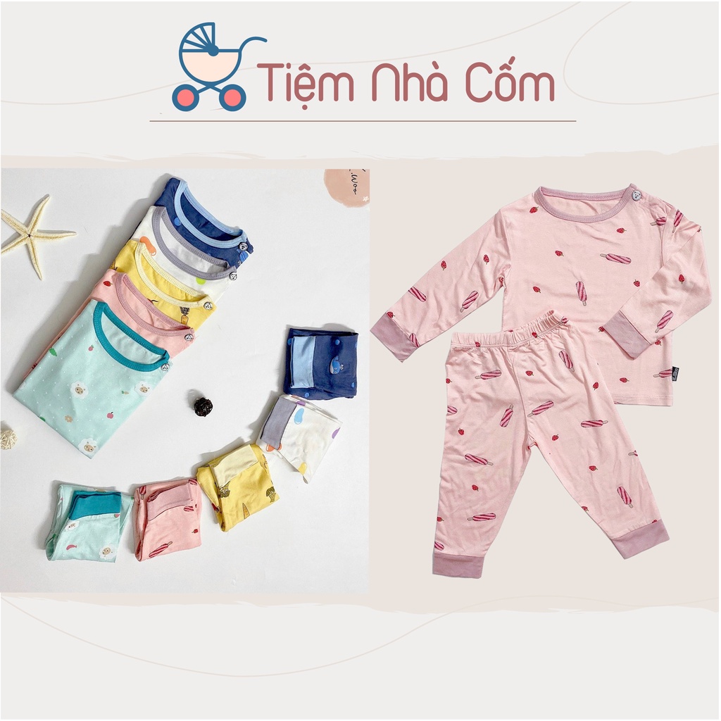 Bộ dài tay thun lạnh cho bé trai, bé gái cúc cổ - Hàng xuất Hàn - MC014