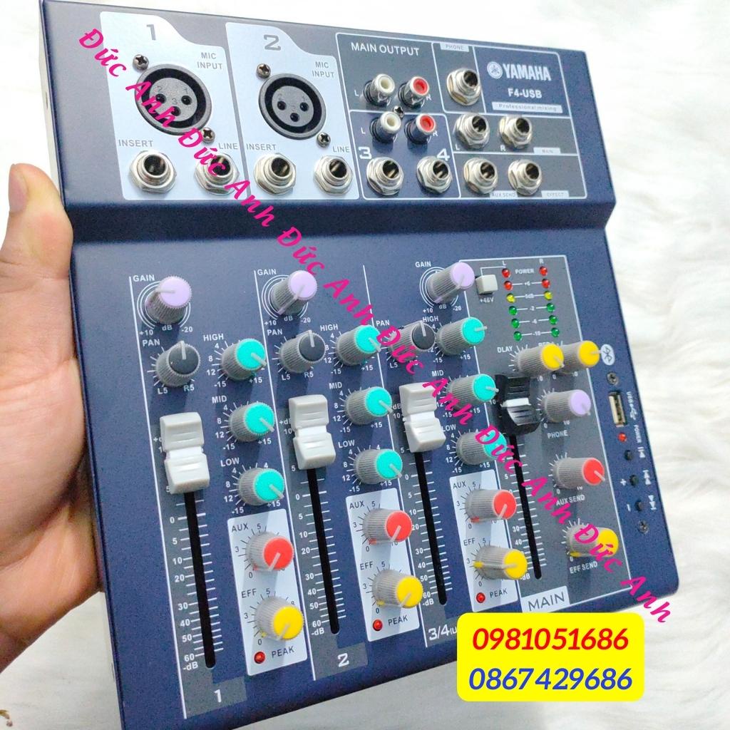 Mixer F4 yamaha usb hỗ trợ kết nối blutooth, âm thanh chân thực, có thể kết nối ra loa. Bảo hành lên đến 12 tháng