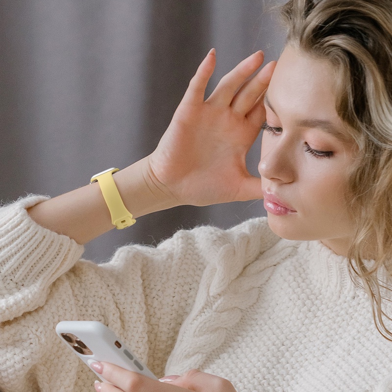 Dây Đeo Silicone Mỏng 45mm 41mm 44mm 40mm 38mm Cho iWatch 7 5 4 3 2 SE correa