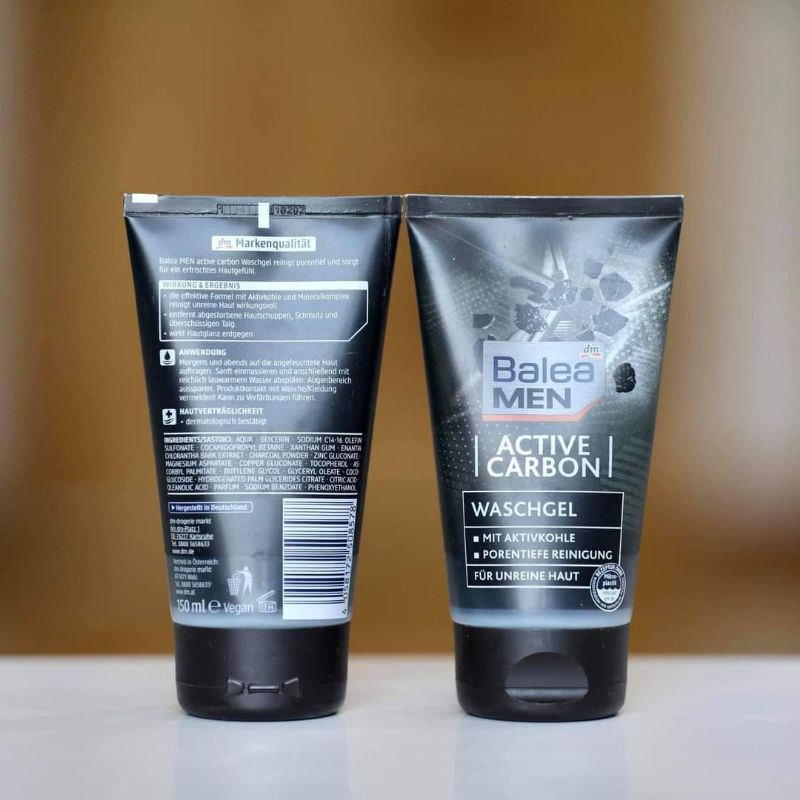 Hàng Đức Sữa rửa mặt than hoạt tính dành cho nam giới Balea Men Active Carbon