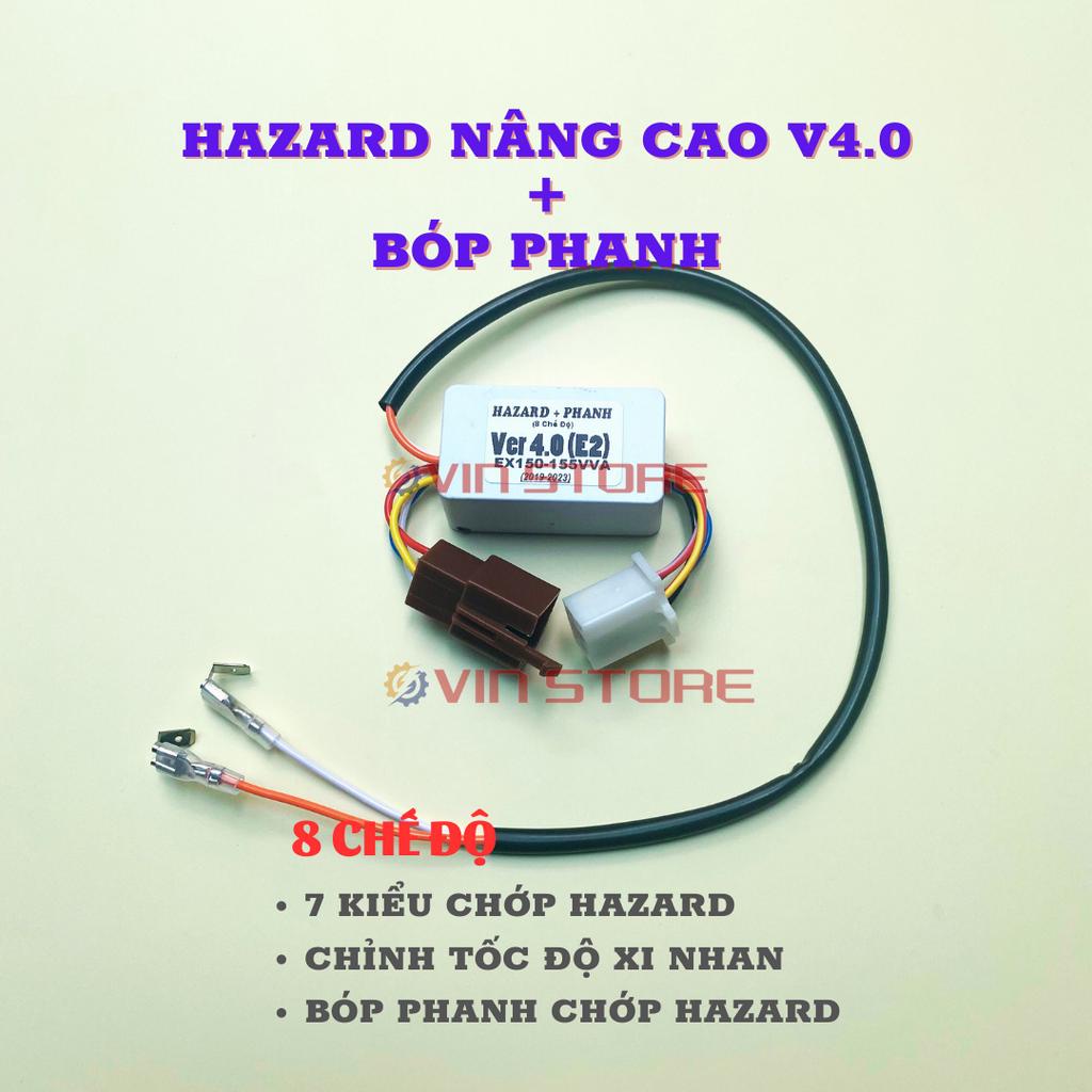 XI NHAN HAZARD NÂNG CAO v4.0 + BÓP PHANH, 8 CHẾ ĐỘ, bóp phanh chớp xi nhan