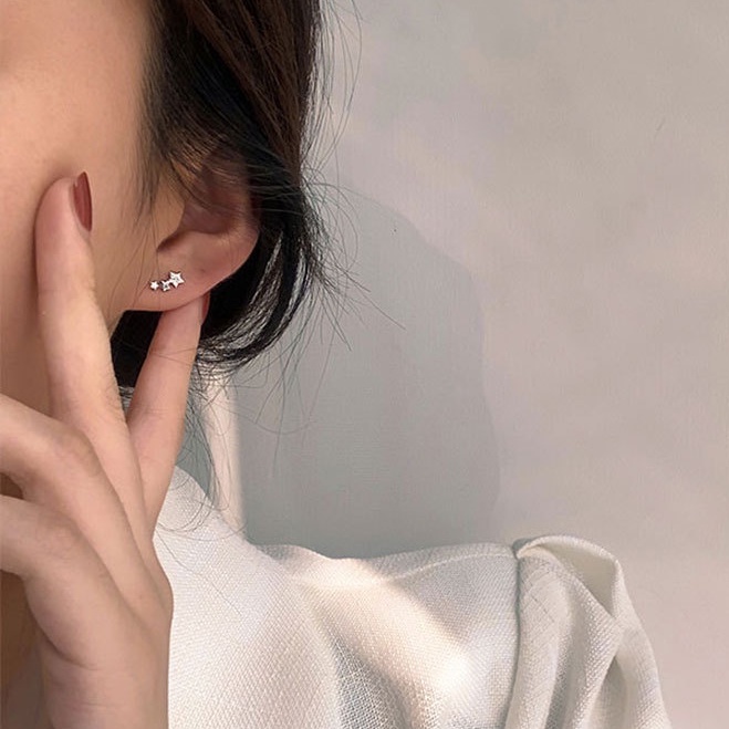 Bông tai Bạc ý 925 kim cương nhân tạo hoa tai nữ