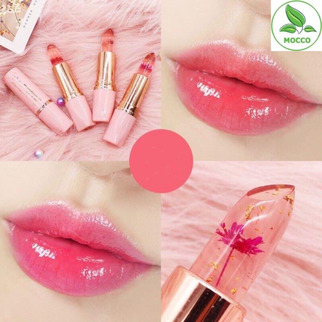Son thạch dưỡng môi ướp cánh hoa thay đổi màu sắc theo nhiệt độ son giảm thâm làm hồng mộ nội địa trung